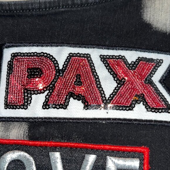 RARE LOVE MOSCHINO Sleeveless Black Denim with Sequin & Embroidered Patches - 6 - Picture 3 of 16